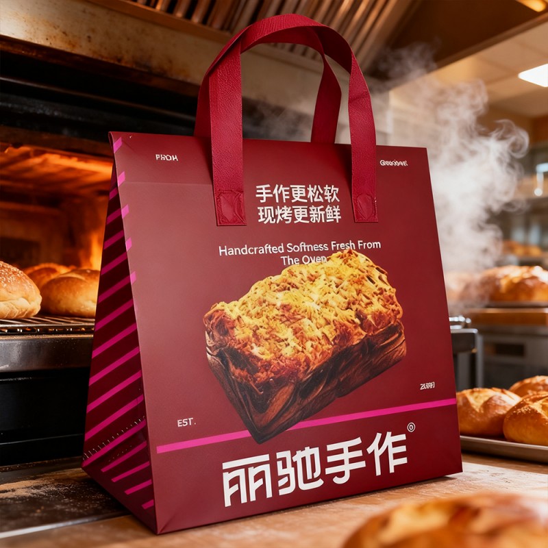 Borsa tote da asporto isolata in tessuto non tessuto laminato BOPP