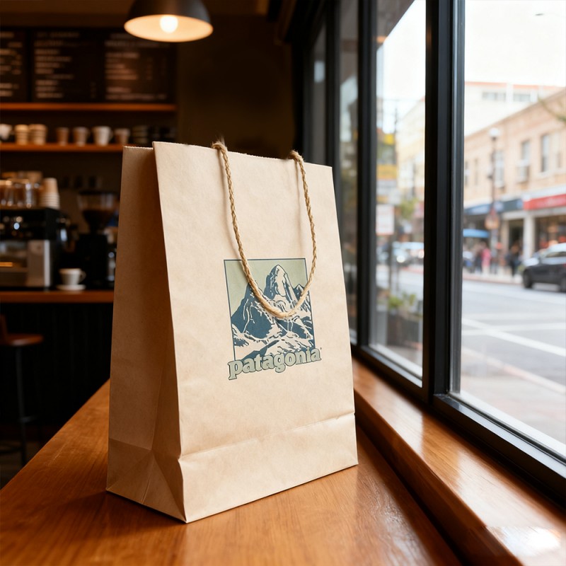 Borsa regalo in carta kraft con corda di carta