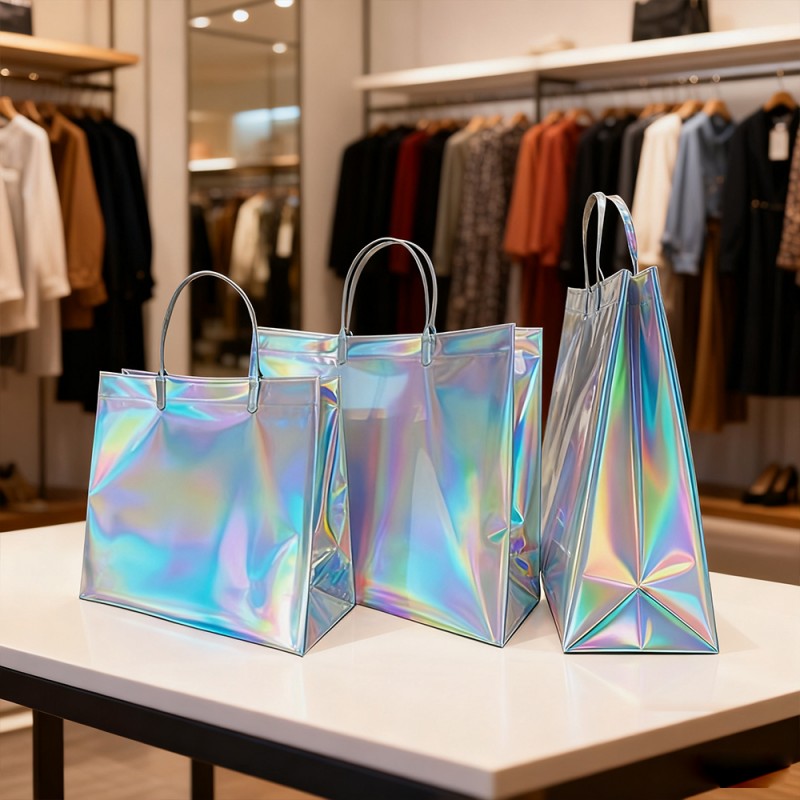 Borsa tote regalo laminata con pellicola laser